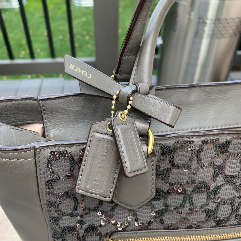 Coach Blair Sequined Signature C Laptop Tote